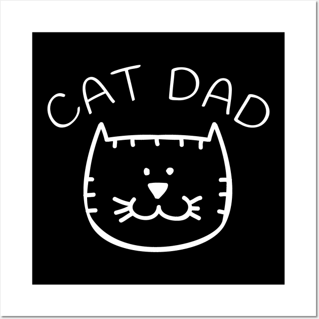 Cat Dad T-Shirt for Men & Boys Wall Art by amitsurti